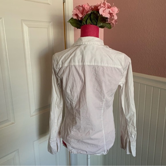 J Crew Tailored White Button Down Women’s Curvy Shirt size 6 - Picture 4 of 5
